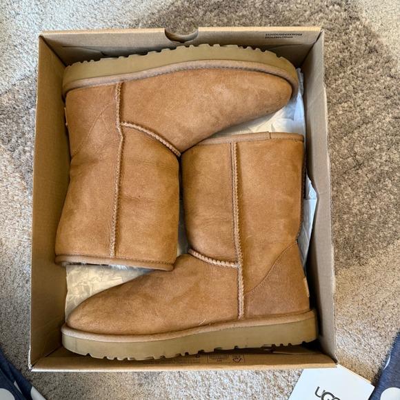 UGG Classic Short II Boots Chestnut Suede Shearling 1016223 Womens 7 - Picture 12 of 16